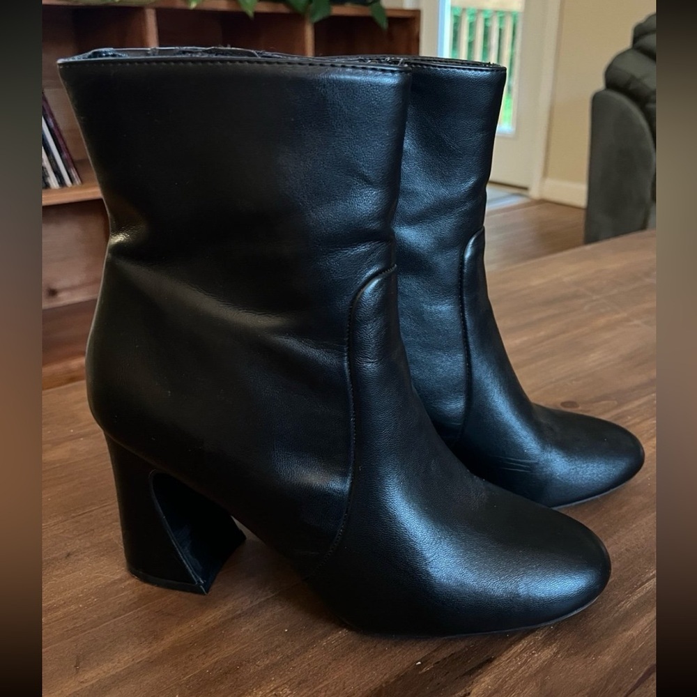 Impo Taddie Bootie Middie Black Faux Leather High Heel